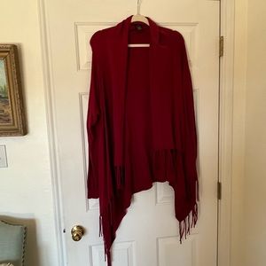 Maroon soft sweater jacket.